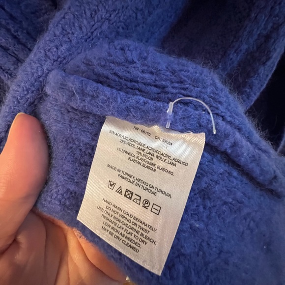 Athropologie Moth Size L Blue Ribbed Knit Long Sweater Cardigan Oversized - Picture 5 of 8